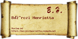 Bérczi Henrietta névjegykártya